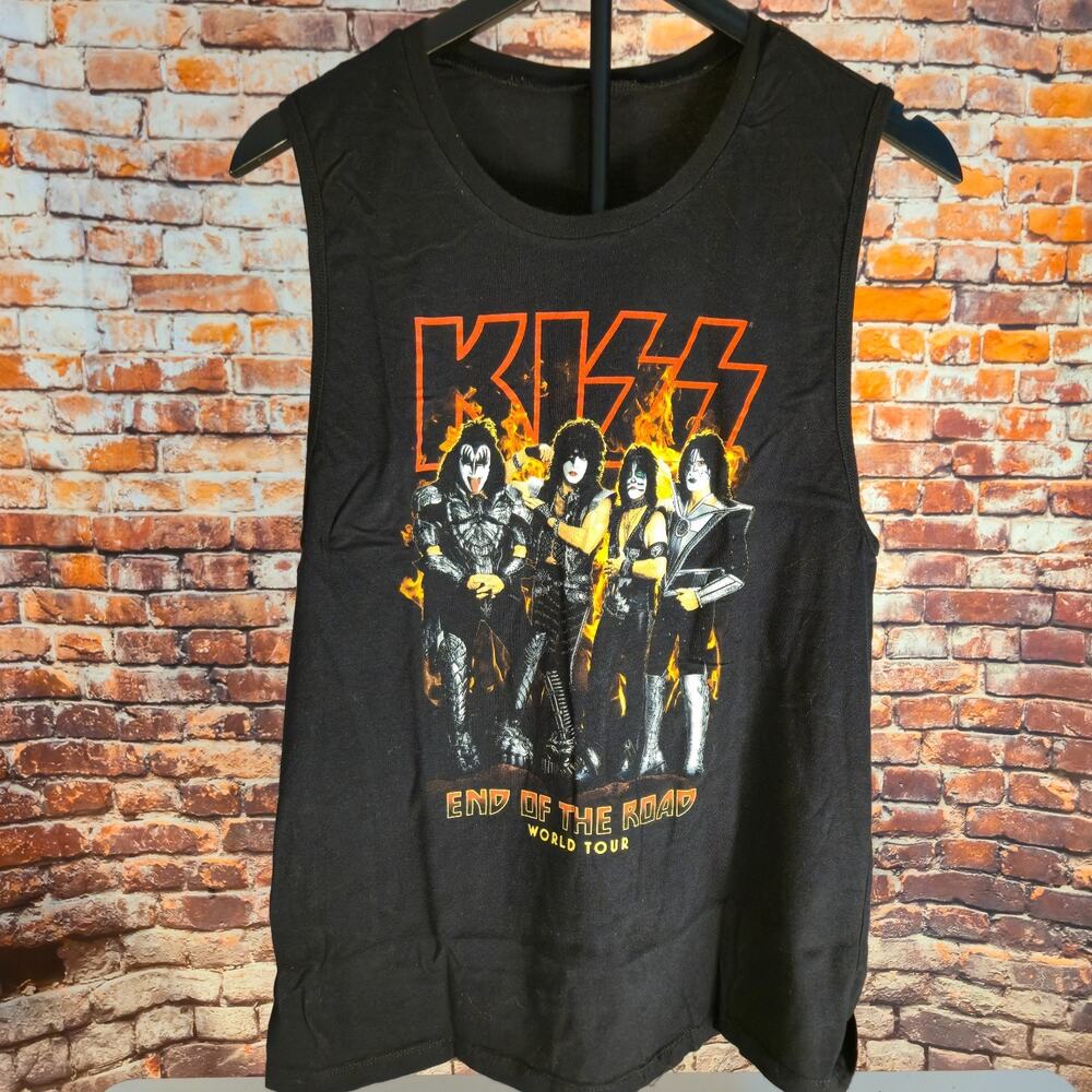 KISS End Of The Road World Tour Tank Top Black Mens Large Rock Band Shirt